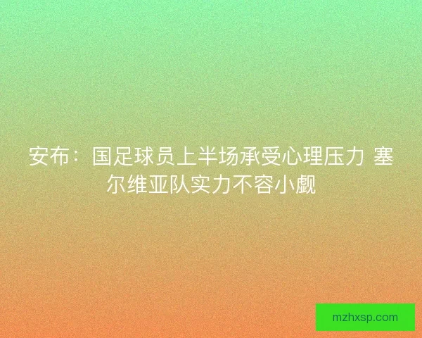 安布：国足球员上半场承受心理压力 塞尔维亚队实力不容小觑